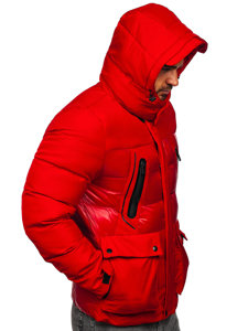 Bolf Herren Gepolsterte Winterjacke Rot  99527