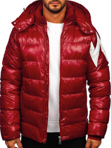 Bolf Herren Gepolsterte Winterjacke Rot  9981