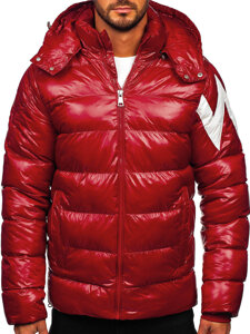 Bolf Herren Gepolsterte Winterjacke Rot  9981