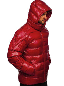 Bolf Herren Gepolsterte Winterjacke Rot  9981