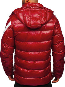 Bolf Herren Gepolsterte Winterjacke Rot  9981