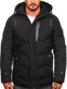 Bolf Herren Gepolsterte Winterjacke Schwarz  22M55