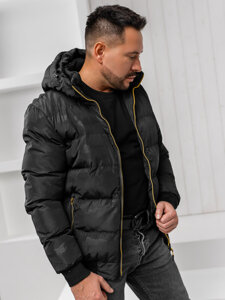 Bolf Herren Gepolsterte Winterjacke Schwarz  7270A1