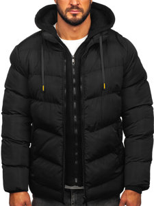 Bolf Herren Gepolsterte Winterjacke Schwarz  7325