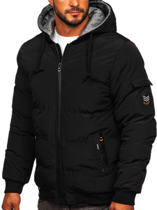 Bolf Herren Gepolsterte Winterjacke Schwarz  7408