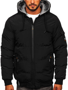 Bolf Herren Gepolsterte Winterjacke Schwarz  7408