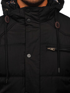 Bolf Herren Gepolsterte Winterjacke Schwarz  EX2123