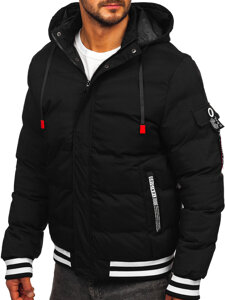 Bolf Herren Gepolsterte Winterjacke Schwarz HSS047