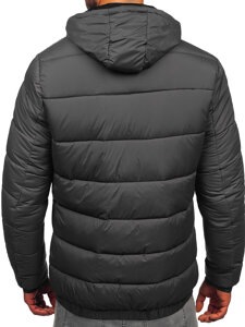 Bolf Herren Gepolsterte Winterjacke Schwarzgrau  31M5037