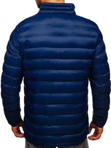 Bolf Herren Gepolsterte Winterjacke Sport Jacke Dunkelblau  1111