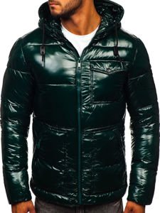 Bolf Herren Gepolsterte Winterjacke Sport Jacke Grün  973