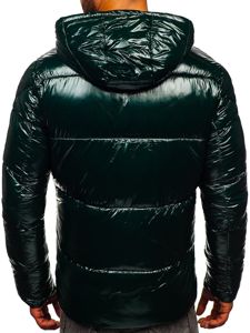 Bolf Herren Gepolsterte Winterjacke Sport Jacke Grün  973