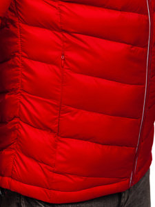 Bolf Herren Gepolsterte Winterjacke Sport Jacke Rot  1100