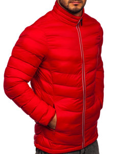 Bolf Herren Gepolsterte Winterjacke Sport Jacke Rot  1100