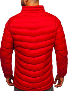 Bolf Herren Gepolsterte Winterjacke Sport Jacke Rot  1100