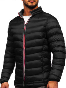 Bolf Herren Gepolsterte Winterjacke Sport Jacke Schwarz  1100