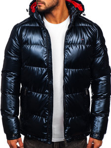 Bolf Herren Gepolsterte Winterjacke Sportjacke Dunkelblau  EX2138