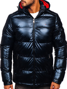 Bolf Herren Gepolsterte Winterjacke Sportjacke Dunkelblau  EX2138