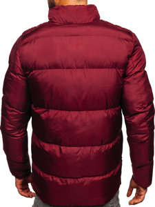 Bolf Herren Gepolsterte Winterjacke Weinrot  0025