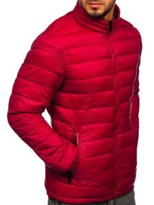 Bolf Herren Gepolsterte Winterjacke Weinrot  1119