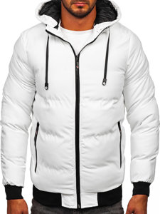 Bolf Herren Gepolsterte Winterjacke Weiß  5M3125