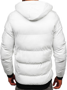 Bolf Herren Gepolsterte Winterjacke Weiß  5M3125