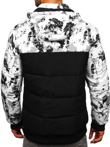 Bolf Herren Gepolsterte Winterjacke mit Motiv Schwarz31M5030