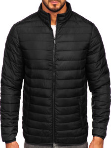 Bolf Herren Geposlterte Übergangsjacke Schwarz  R9002