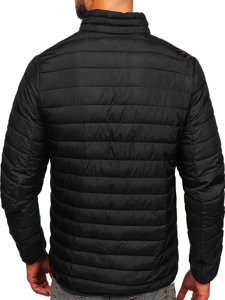 Bolf Herren Geposlterte Übergangsjacke Schwarz  R9002