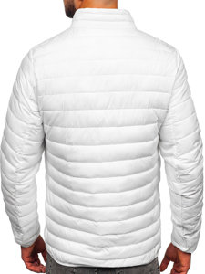 Bolf Herren Geposlterte Übergangsjacke Weiß  R9002