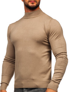 Bolf Herren Halb Rollgragenpullover Basic Camel  W1-1725