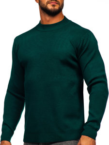 Bolf Herren Halb Rollgragenpullover Basic Grün S8563