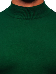 Bolf Herren Halb Rollgragenpullover Basic Grün W1-1725