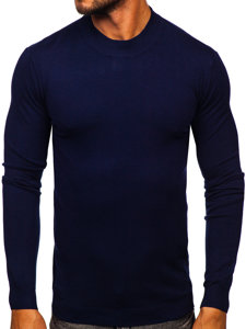 Bolf Herren Halb Rollkargenpullover Basic Dunkelblau  MMB603