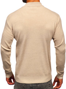 Bolf Herren Halb Rollkragenpullover Basic Beige  S8561