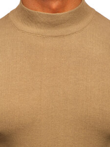 Bolf Herren Halb Rrollkragenpullover basic Beige H2402