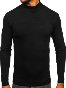 Bolf Herren Halb Rrollkragenpullover basic Schwarz H2402