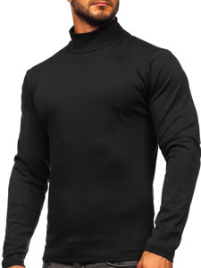 Bolf Herren Halbrollkragenpullover Basic Schwarz  145348