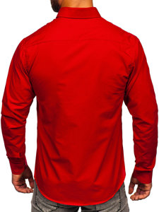 Bolf Herren Hemd Elegant Herrenhemd Rot  5821-1