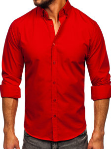 Bolf Herren Hemd Elegant Herrenhemd Rot  5821-1