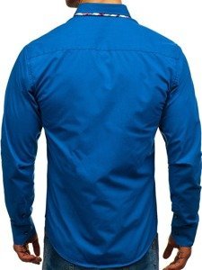 Bolf Herren Hemd Elegant Langarm Blau  4704-1