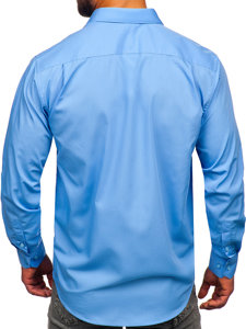 Bolf Herren Hemd Elegant Langarm Blau  M14