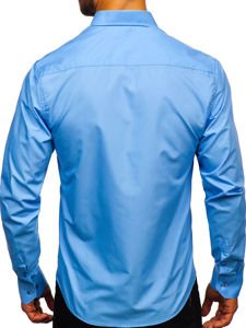 Bolf Herren Hemd Elegant Langarm Hellblau  5821