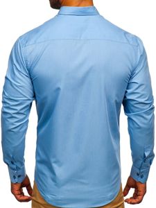 Bolf Herren Hemd Elegant Langarm Hellblau Bolf 7724