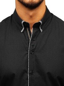 Bolf Herren Hemd Elegant Langarm Schwarz  2701-1