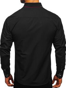 Bolf Herren Hemd Elegant Langarm Schwarz  2767-1