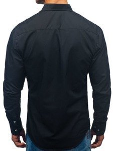 Bolf Herren Hemd Elegant Langarm Schwarz  2772