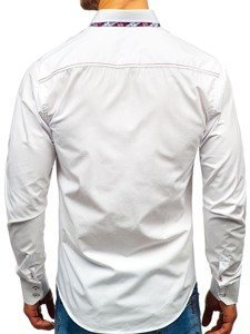 Bolf Herren Hemd Elegant Langarm Weiß  2701