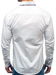 Bolf Herren Hemd Elegant Langarm Weiß  2712