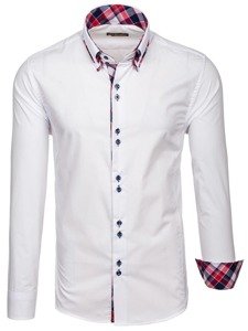 Bolf Herren Hemd Elegant Langarm Weiß  2712